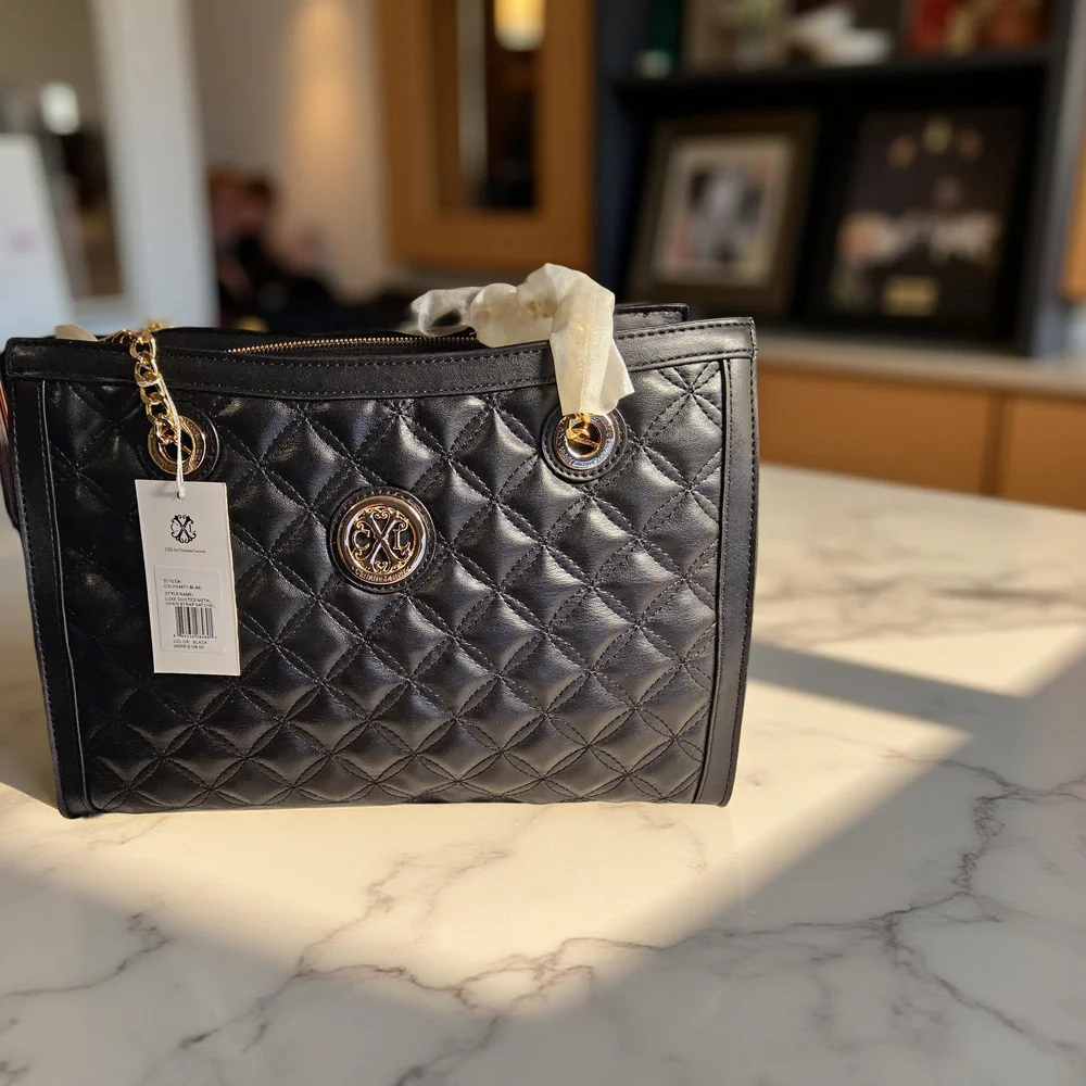 New Christian Lacroix Luxe Black Quilted Satchel